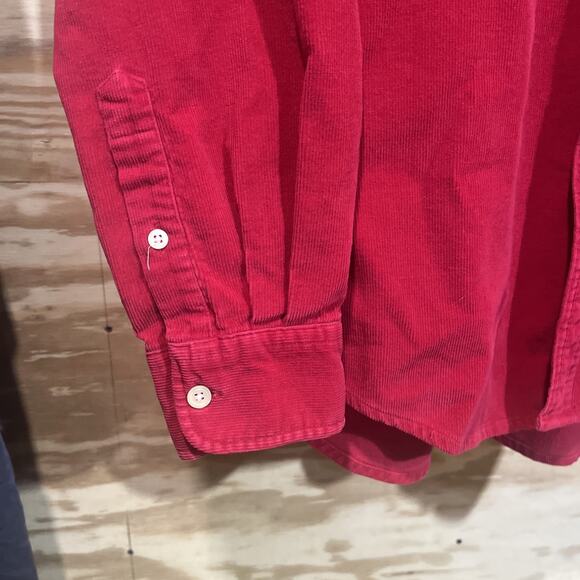 Vintage J. Crew Oarsman Corduroy Button Up Shirt Men's Large Red Y2K Preppy - Picture 5 of 13
